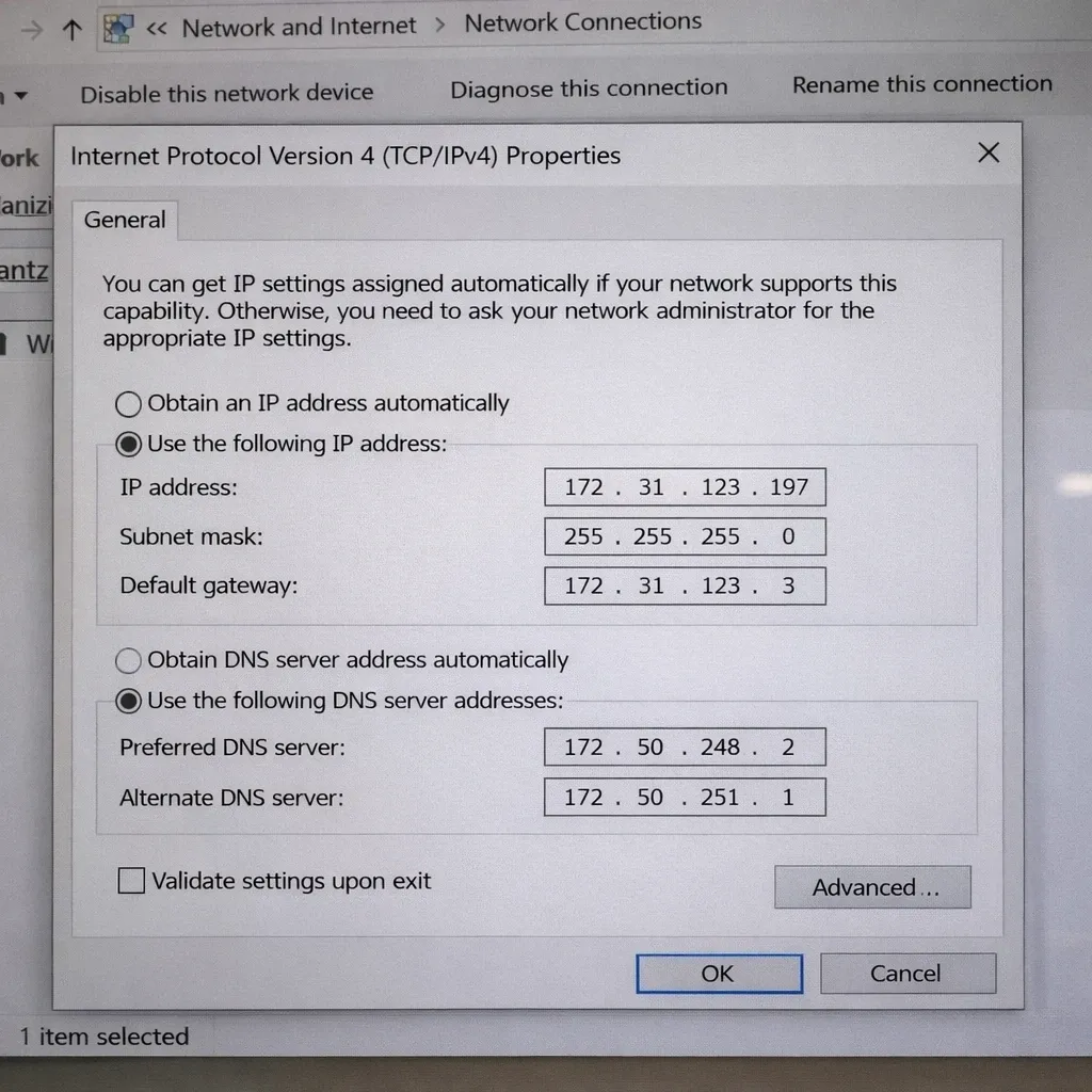 تنظیم آدرس IP کیوسک بانکی در بخش Network Settings برای اتصال به شبکه