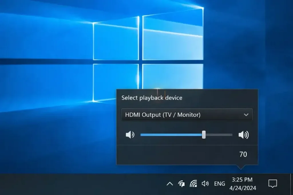 فعال بودن خروجی صدای تلویزیون برای فراخوان نوبت