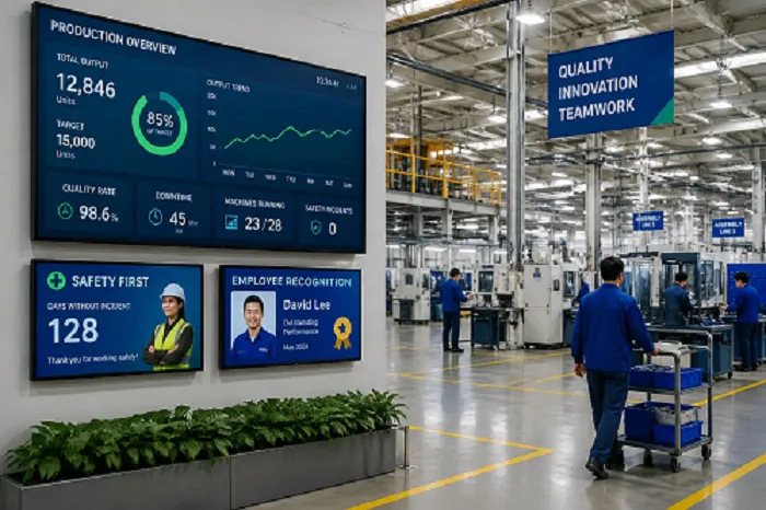 کاربرد دیجیتال ساینیج در اطلاع‌رسانی داخلی کارخانه